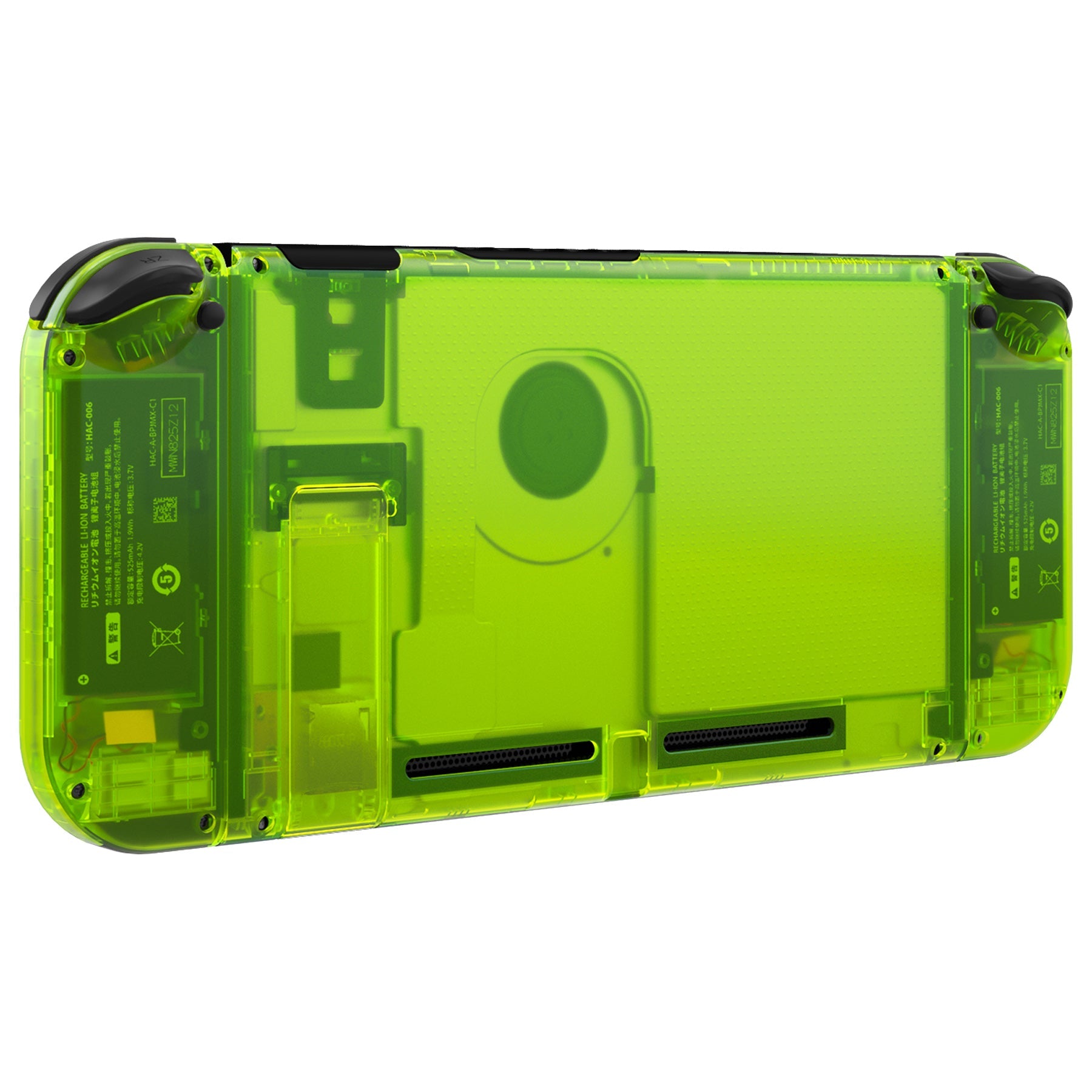 eXtremeRate Retail Clear Lime Green Back Plate for NS Switch Console, NS Joycon Handheld Controller Housing with Full Set Buttons, DIY Replacement Shell for Nintendo Switch - QM511