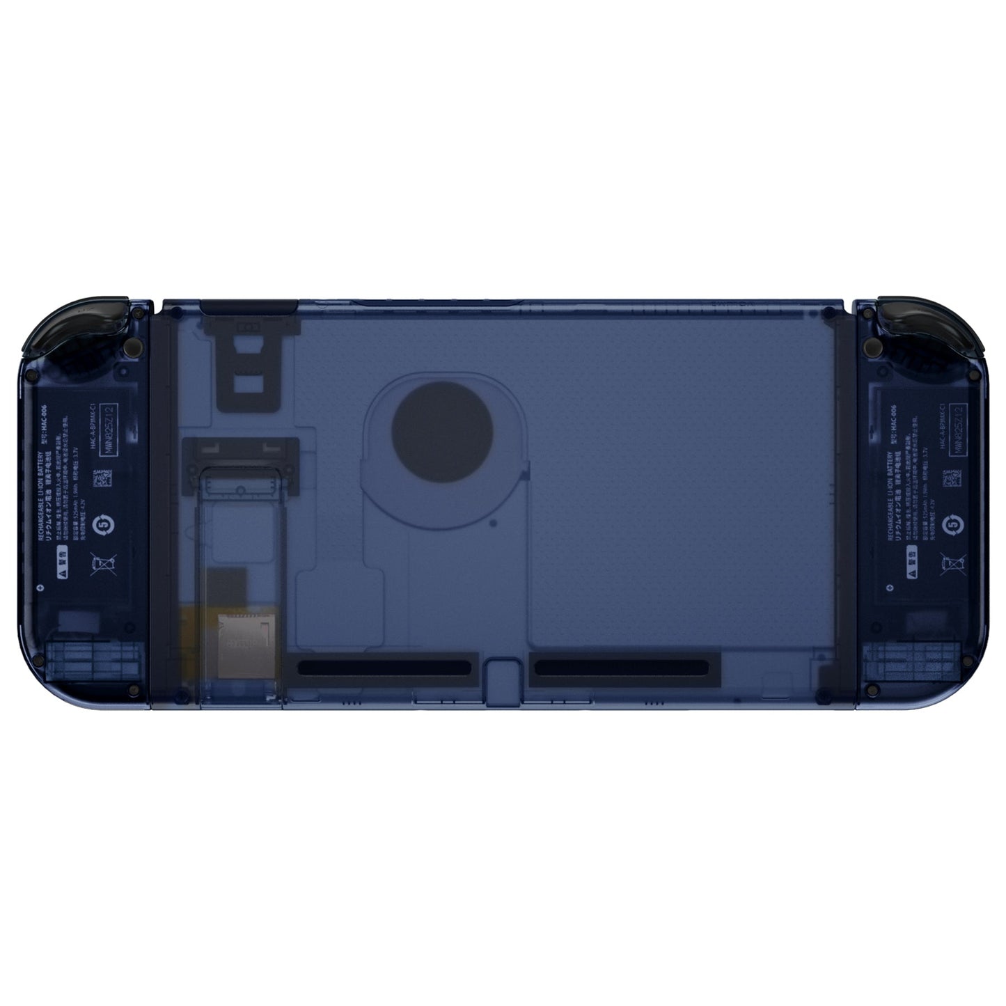 eXtremeRate Retail Clear Deep Ocean Blue Back Plate for NS Switch Console, NS Joycon Handheld Controller Housing with Full Set Buttons, DIY Replacement Shell for Nintendo Switch - QM512