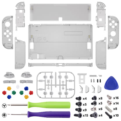 eXtremeRate 任天堂スイッチ有機EL用カスタム交換フルセットシェル＆ボタン【クリアブラック】