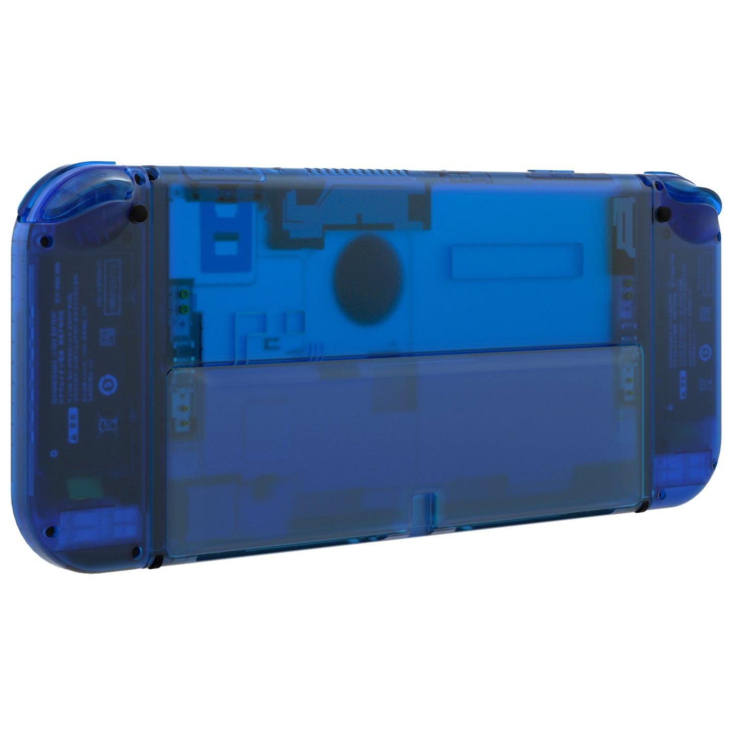 eXtremeRate Retail Clear Blue Custom Full Set Shell for Nintendo Switch OLED, DIY Replacement Console Back Plate & Kickstand, NS Joycon Handheld Controller Housing with Colorful Buttons for Nintendo Switch OLED - QNSOM5006