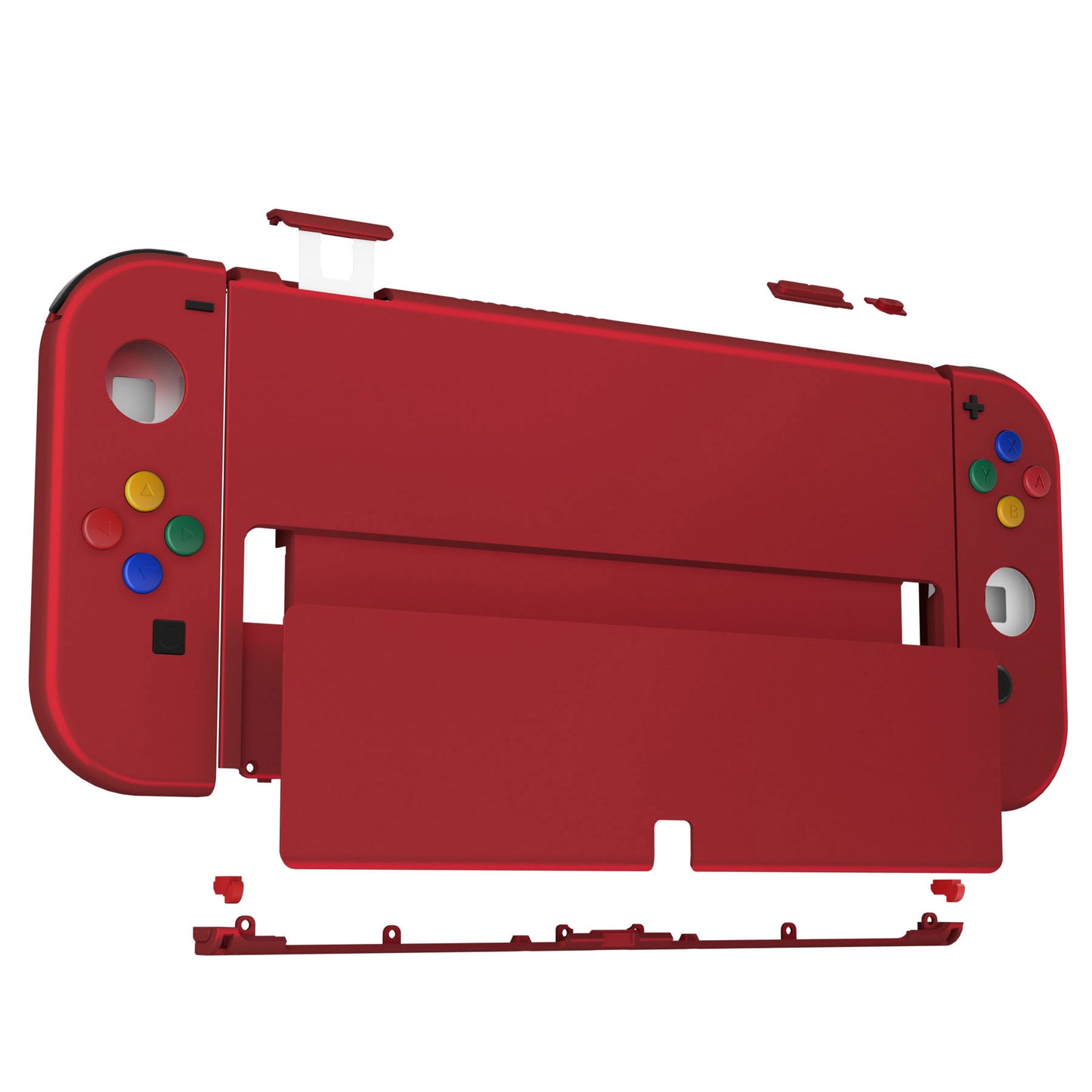 eXtremeRate 任天堂スイッチ有機EL用カスタム交換フルセットシェル＆ボタン【スカーレットレッド】