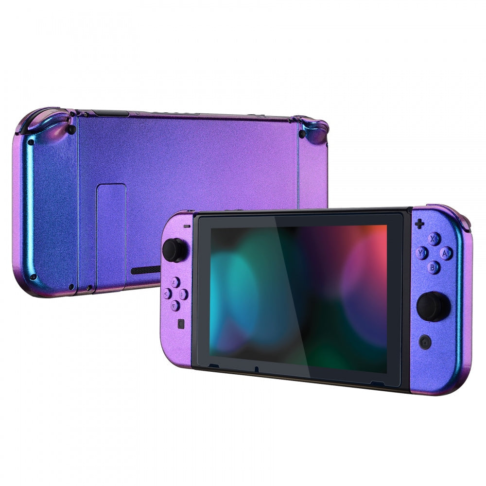 eXtremeRate Retail Chamillionaire Glossy Handheld Console Back Plate, Joycon Handheld Controller Housing Shell With Full Set Buttons DIY Replacement Part for Nintendo Switch - QP301