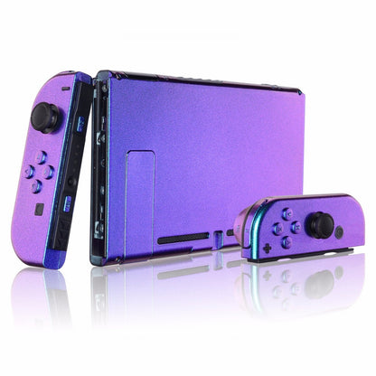 eXtremeRate Retail Chamillionaire Glossy Handheld Console Back Plate, Joycon Handheld Controller Housing Shell With Full Set Buttons DIY Replacement Part for Nintendo Switch - QP301