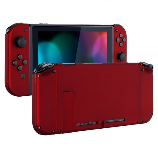 eXtremeRate Retail Soft Touch Grip Red Handheld Console Back Plate, Joycon Handheld Controller Housing Shell With Full Set Buttons DIY Replacement Part for Nintendo Switch - QP302