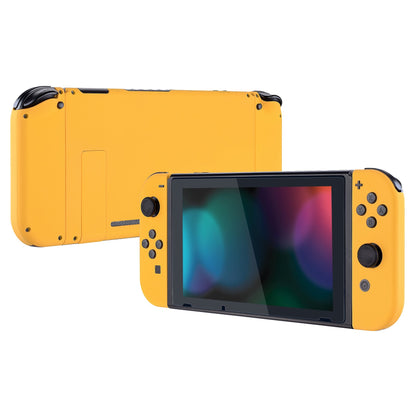 eXtremeRate Retail Soft Touch Grip Caution Yellow Handheld Console Back Plate, Joycon Handheld Controller Housing Shell With Full Set Buttons DIY Replacement Part for Nintendo Switch - QP305