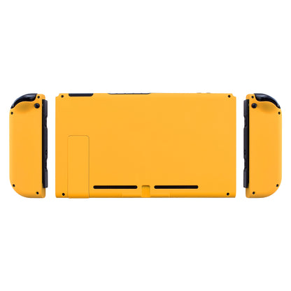 eXtremeRate Retail Soft Touch Grip Caution Yellow Handheld Console Back Plate, Joycon Handheld Controller Housing Shell With Full Set Buttons DIY Replacement Part for Nintendo Switch - QP305