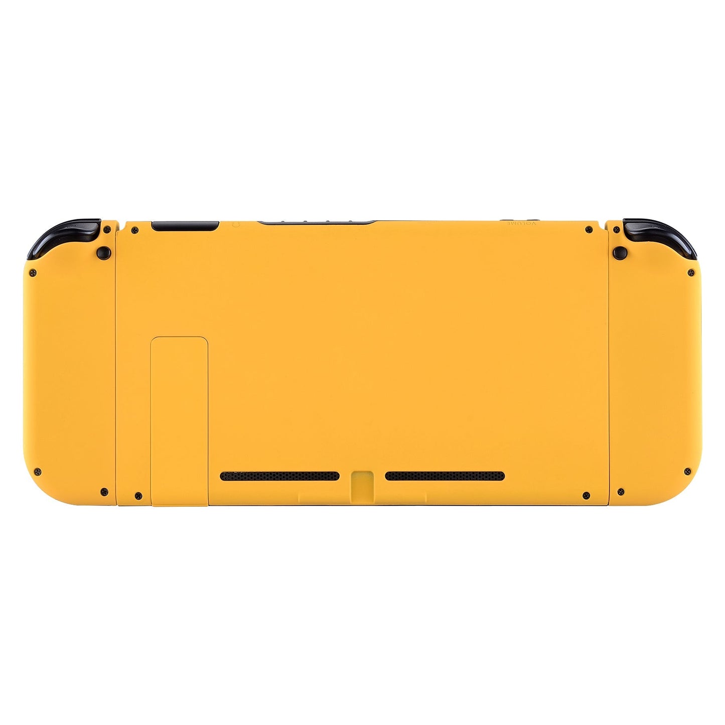 eXtremeRate Retail Soft Touch Grip Caution Yellow Handheld Console Back Plate, Joycon Handheld Controller Housing Shell With Full Set Buttons DIY Replacement Part for Nintendo Switch - QP305