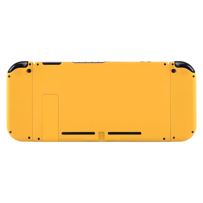 eXtremeRate Retail Soft Touch Grip Caution Yellow Handheld Console Back Plate, Joycon Handheld Controller Housing Shell With Full Set Buttons DIY Replacement Part for Nintendo Switch - QP305