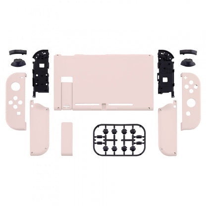 eXtremeRate Retail Soft Touch Grip Cherry Blossoms Handheld Console Back Plate, Joycon Handheld Controller Housing Shell With Full Set Buttons DIY Replacement Part for Nintendo Switch - QP306