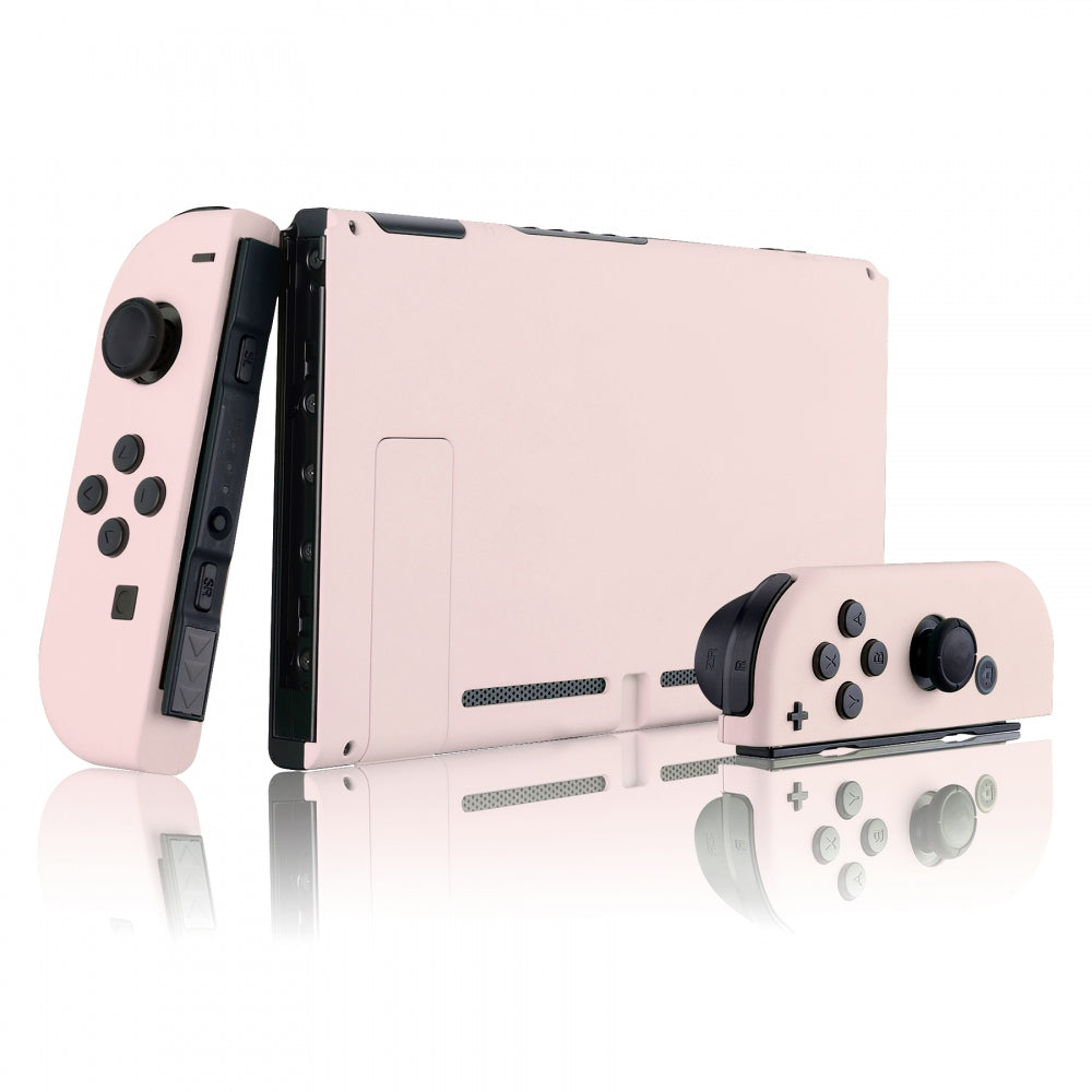 eXtremeRate Retail Soft Touch Grip Cherry Blossoms Handheld Console Back Plate, Joycon Handheld Controller Housing Shell With Full Set Buttons DIY Replacement Part for Nintendo Switch - QP306