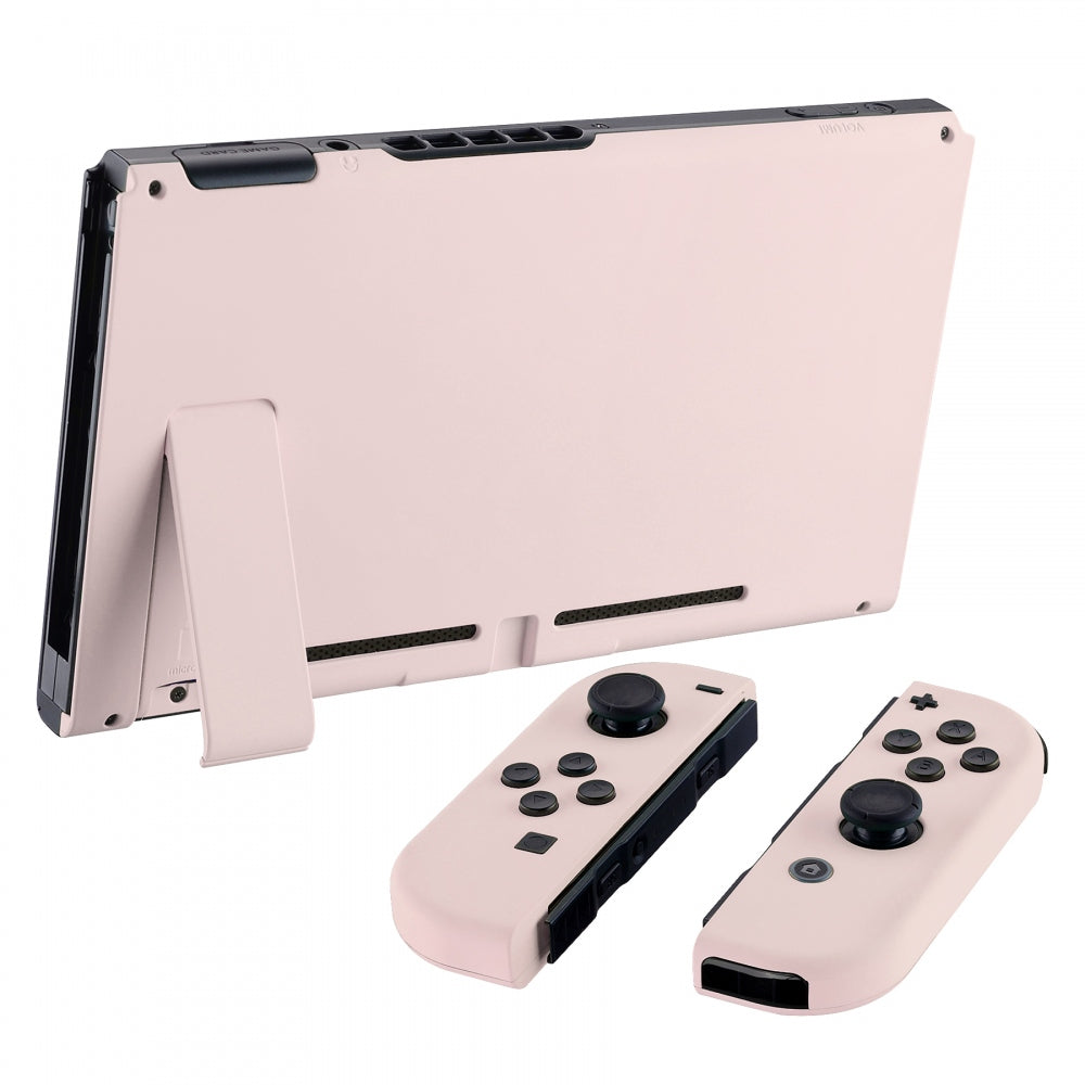 eXtremeRate Retail Soft Touch Grip Cherry Blossoms Handheld Console Back Plate, Joycon Handheld Controller Housing Shell With Full Set Buttons DIY Replacement Part for Nintendo Switch - QP306