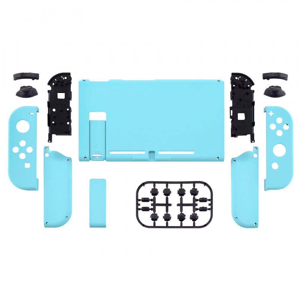 eXtremeRate Retail Soft Touch Grip Heaven Blue Handheld Console Back Plate, Joycon Handheld Controller Housing Shell With Full Set Buttons DIY Replacement Part for Nintendo Switch - QP307