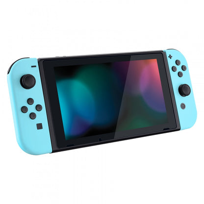 eXtremeRate Retail Soft Touch Grip Heaven Blue Handheld Console Back Plate, Joycon Handheld Controller Housing Shell With Full Set Buttons DIY Replacement Part for Nintendo Switch - QP307