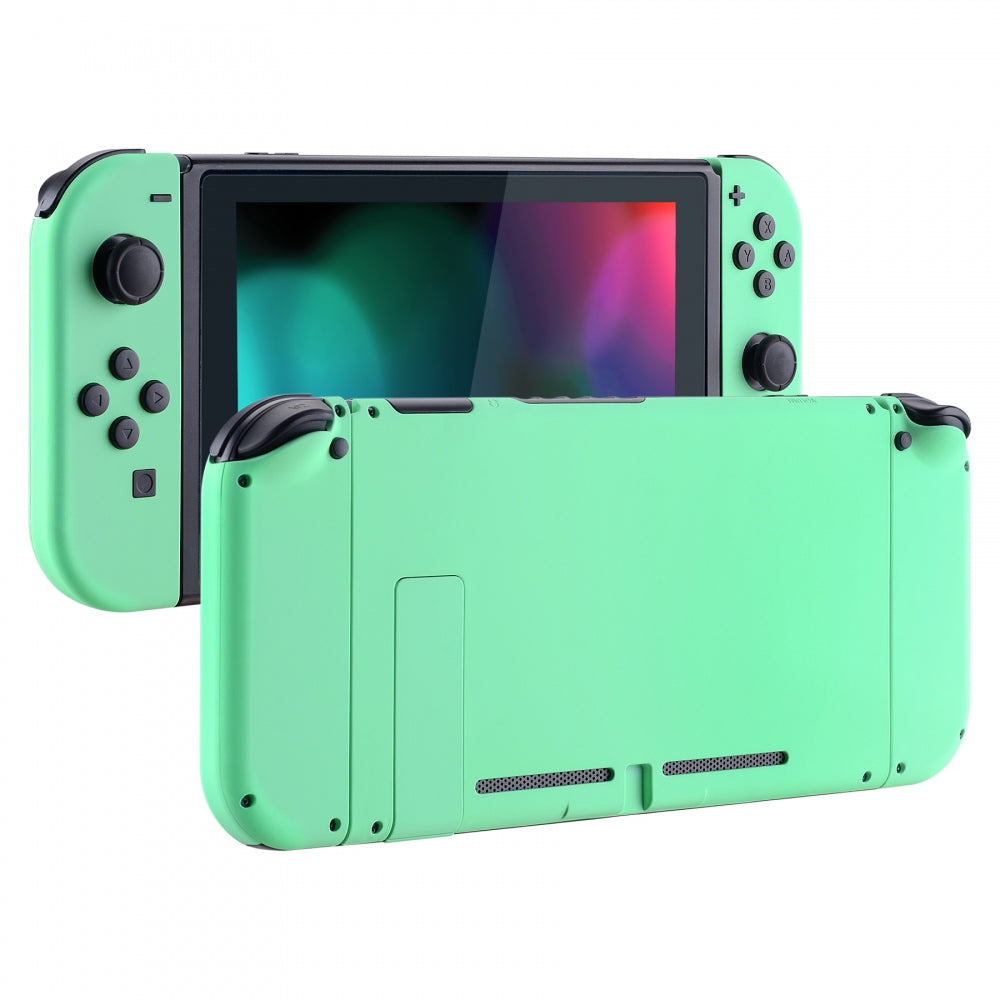 eXtremeRate Retail Soft Touch Grip Mint Green Handheld Console Back Plate, Joycon Handheld Controller Housing Shell With Full Set Buttons DIY Replacement Part for Nintendo Switch - QP308