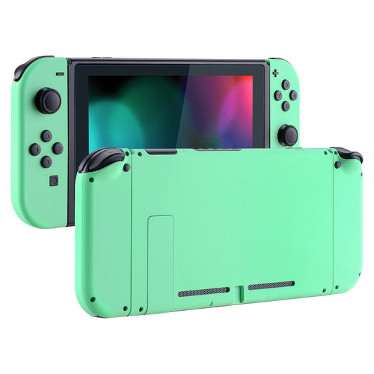 eXtremeRate Retail Soft Touch Grip Mint Green Handheld Console Back Plate, Joycon Handheld Controller Housing Shell With Full Set Buttons DIY Replacement Part for Nintendo Switch - QP308