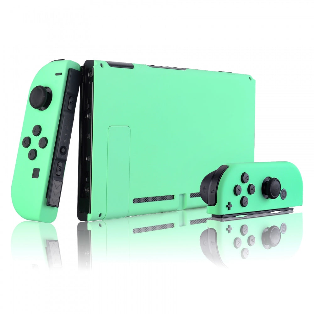 eXtremeRate Retail Soft Touch Grip Mint Green Handheld Console Back Plate, Joycon Handheld Controller Housing Shell With Full Set Buttons DIY Replacement Part for Nintendo Switch - QP308