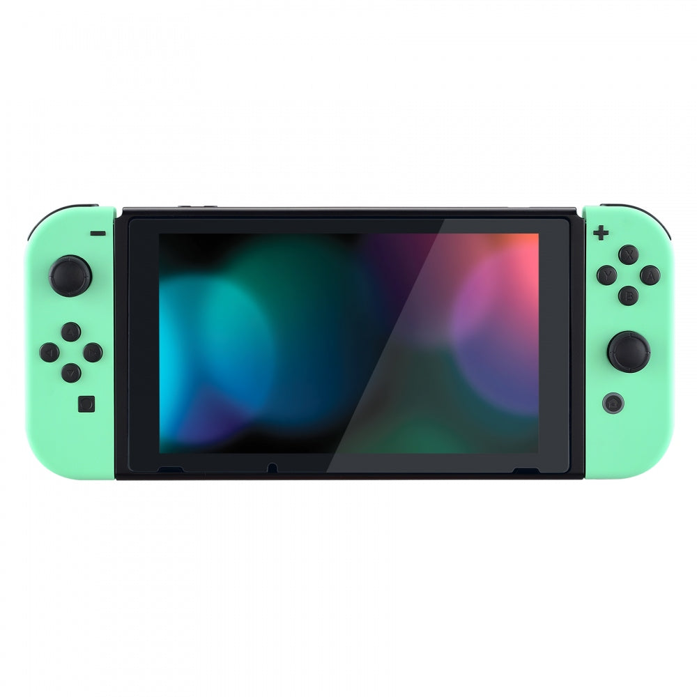 eXtremeRate Retail Soft Touch Grip Mint Green Handheld Console Back Plate, Joycon Handheld Controller Housing Shell With Full Set Buttons DIY Replacement Part for Nintendo Switch - QP308