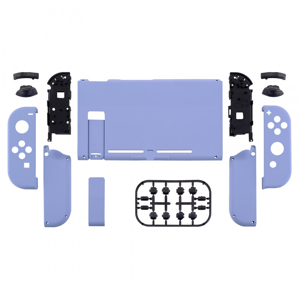 eXtremeRate Retail Soft Touch Grip Light Violet Handheld Console Back Plate, Joycon Handheld Controller Housing Shell With Full Set Buttons DIY Replacement Part for Nintendo Switch - QP309