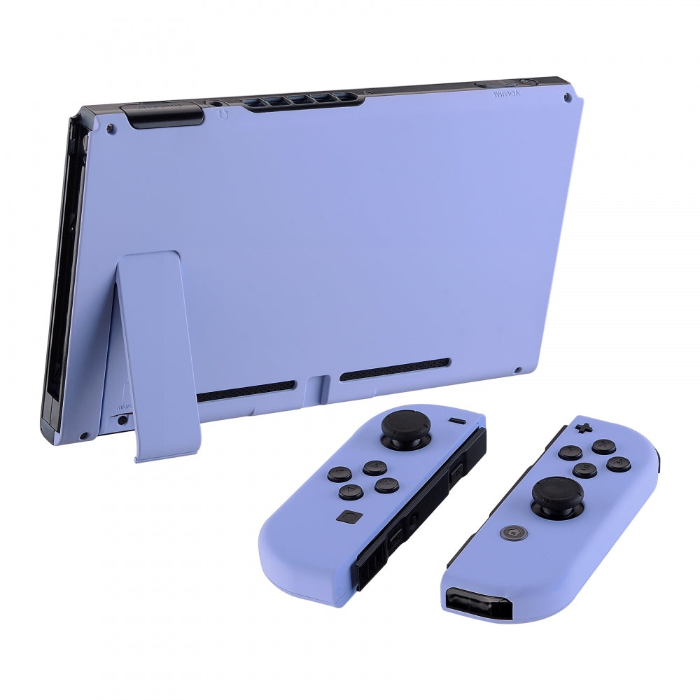 eXtremeRate Retail Soft Touch Grip Light Violet Handheld Console Back Plate, Joycon Handheld Controller Housing Shell With Full Set Buttons DIY Replacement Part for Nintendo Switch - QP309