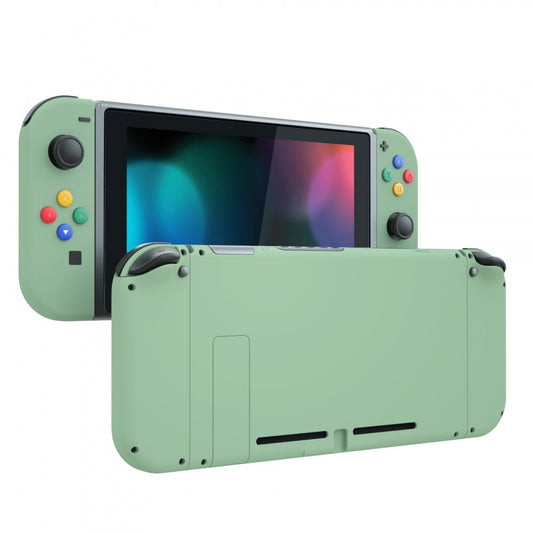 eXtremeRate Retail Matcha Green Back Plate for Nintendo Switch Console, NS Joycon Handheld Controller Housing with Colorful Buttons, DIY Replacement Shell for Nintendo Switch - QP322