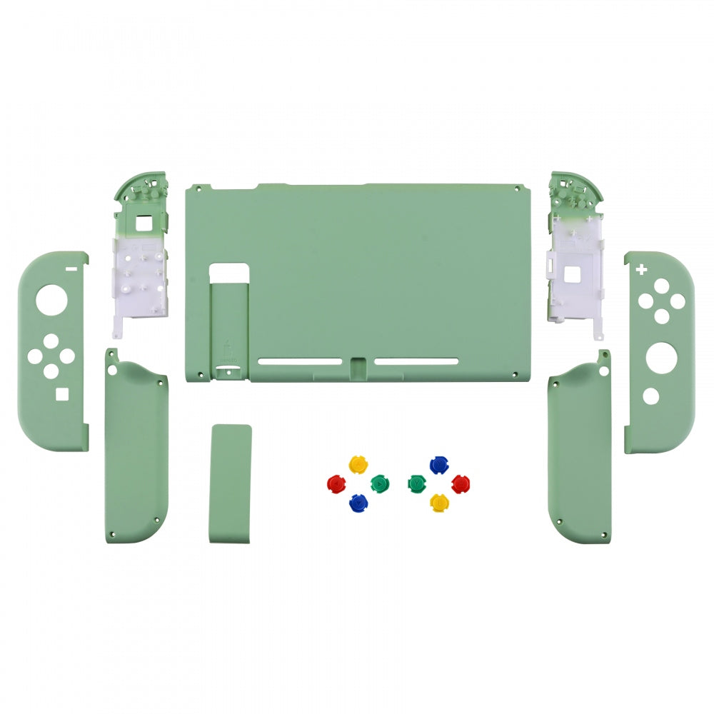 eXtremeRate Retail Matcha Green Back Plate for Nintendo Switch Console, NS Joycon Handheld Controller Housing with Colorful Buttons, DIY Replacement Shell for Nintendo Switch - QP322