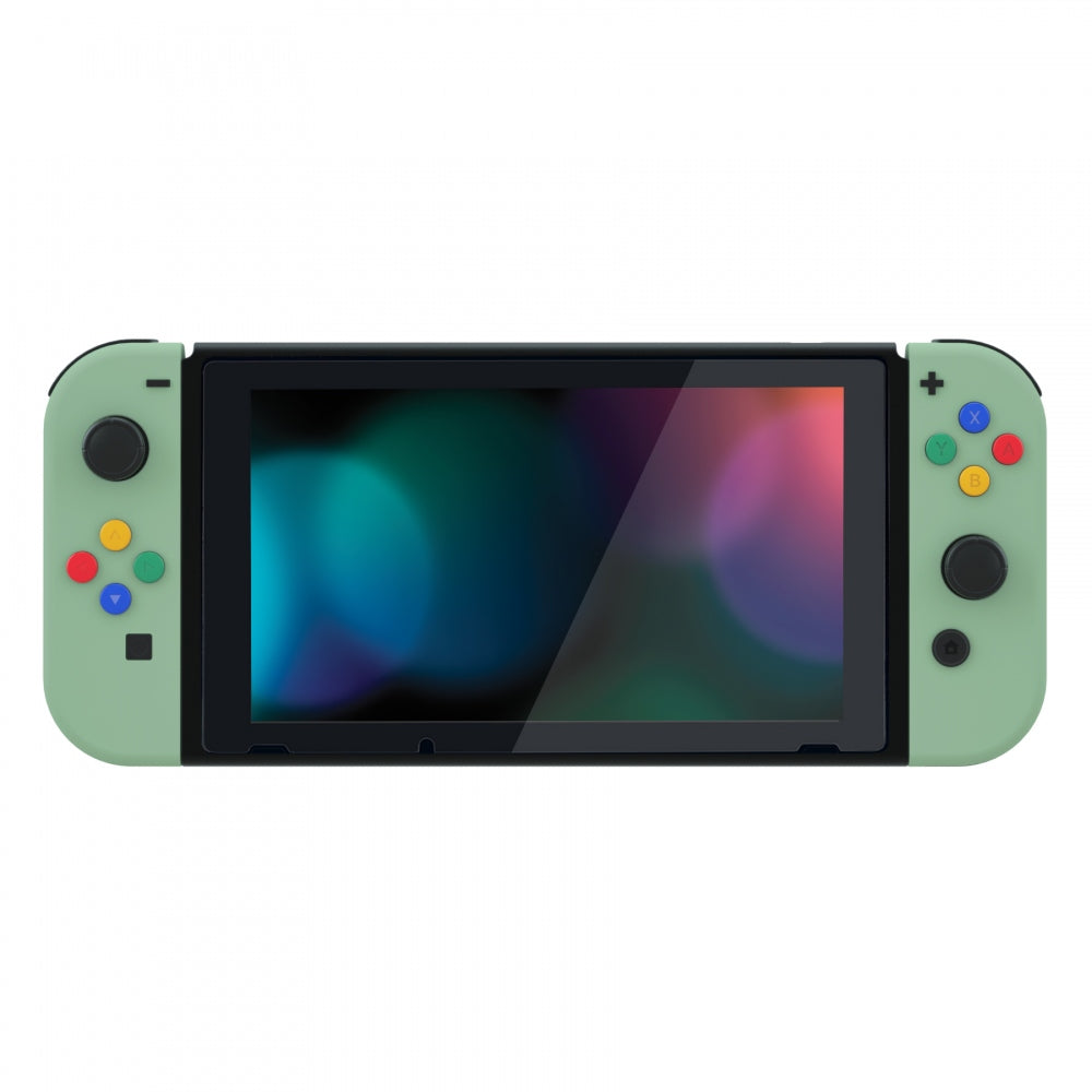 eXtremeRate Retail Matcha Green Back Plate for Nintendo Switch Console, NS Joycon Handheld Controller Housing with Colorful Buttons, DIY Replacement Shell for Nintendo Switch - QP322