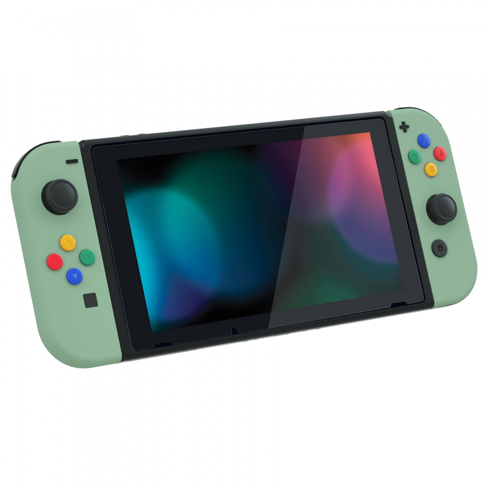 eXtremeRate Retail Matcha Green Back Plate for Nintendo Switch Console, NS Joycon Handheld Controller Housing with Colorful Buttons, DIY Replacement Shell for Nintendo Switch - QP322