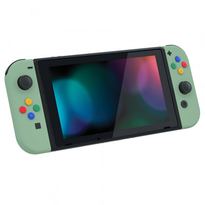 eXtremeRate Retail Matcha Green Back Plate for Nintendo Switch Console, NS Joycon Handheld Controller Housing with Colorful Buttons, DIY Replacement Shell for Nintendo Switch - QP322