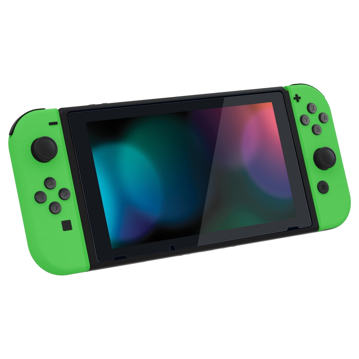 eXtremeRate Retail Green Soft Touch Grip Backplate for NS Switch Console, NS Joycon Handheld Controller Housing with Full Set Buttons, DIY Replacement Shell for NS Switch - QP335