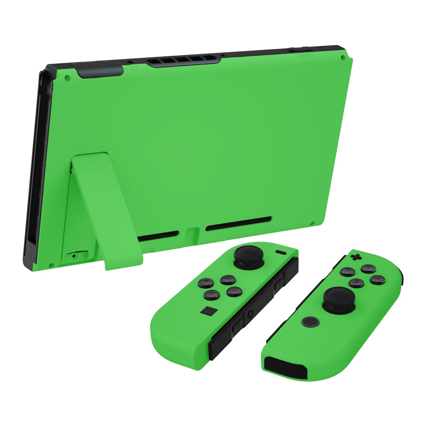 eXtremeRate Retail Green Soft Touch Grip Backplate for NS Switch Console, NS Joycon Handheld Controller Housing with Full Set Buttons, DIY Replacement Shell for NS Switch - QP335