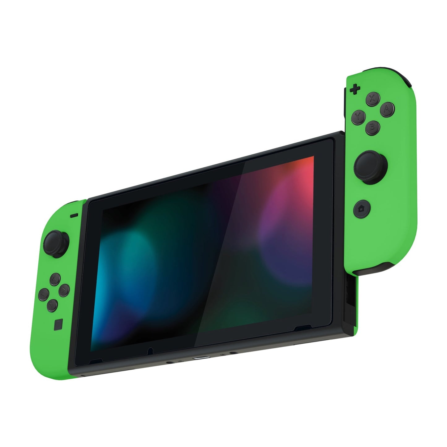 eXtremeRate Retail Green Soft Touch Grip Backplate for NS Switch Console, NS Joycon Handheld Controller Housing with Full Set Buttons, DIY Replacement Shell for NS Switch - QP335