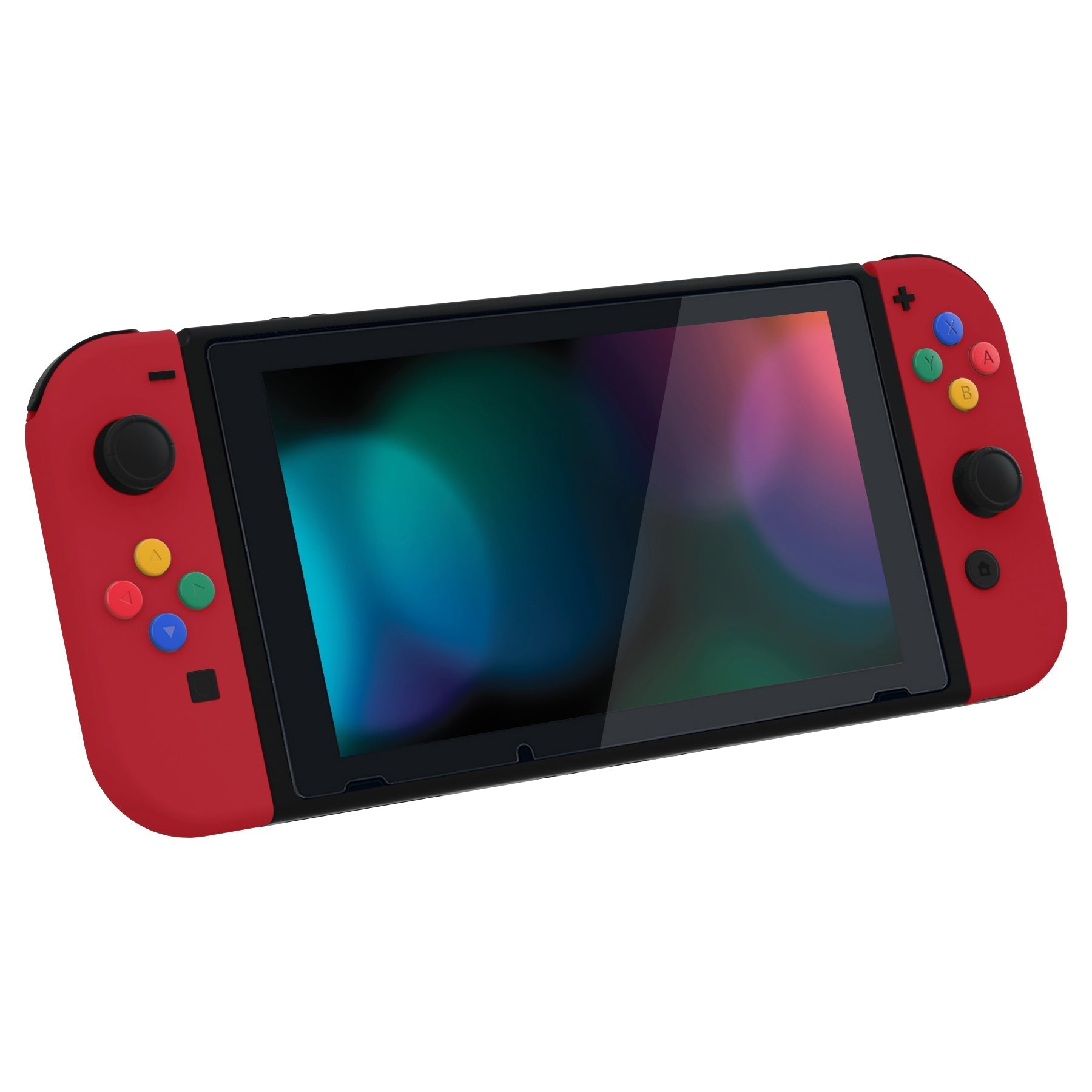 eXtremeRate Retail Passion Red Soft Touch Grip Backplate for NS Switch Console, NS Joycon Handheld Controller Housing with Full Set Buttons, DIY Replacement Shell for NS Switch - QP337