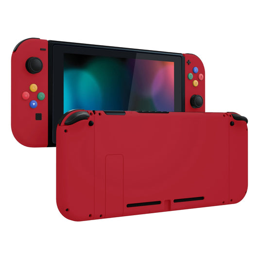 eXtremeRate Retail Passion Red Soft Touch Grip Backplate for NS Switch Console, NS Joycon Handheld Controller Housing with Full Set Buttons, DIY Replacement Shell for NS Switch - QP337