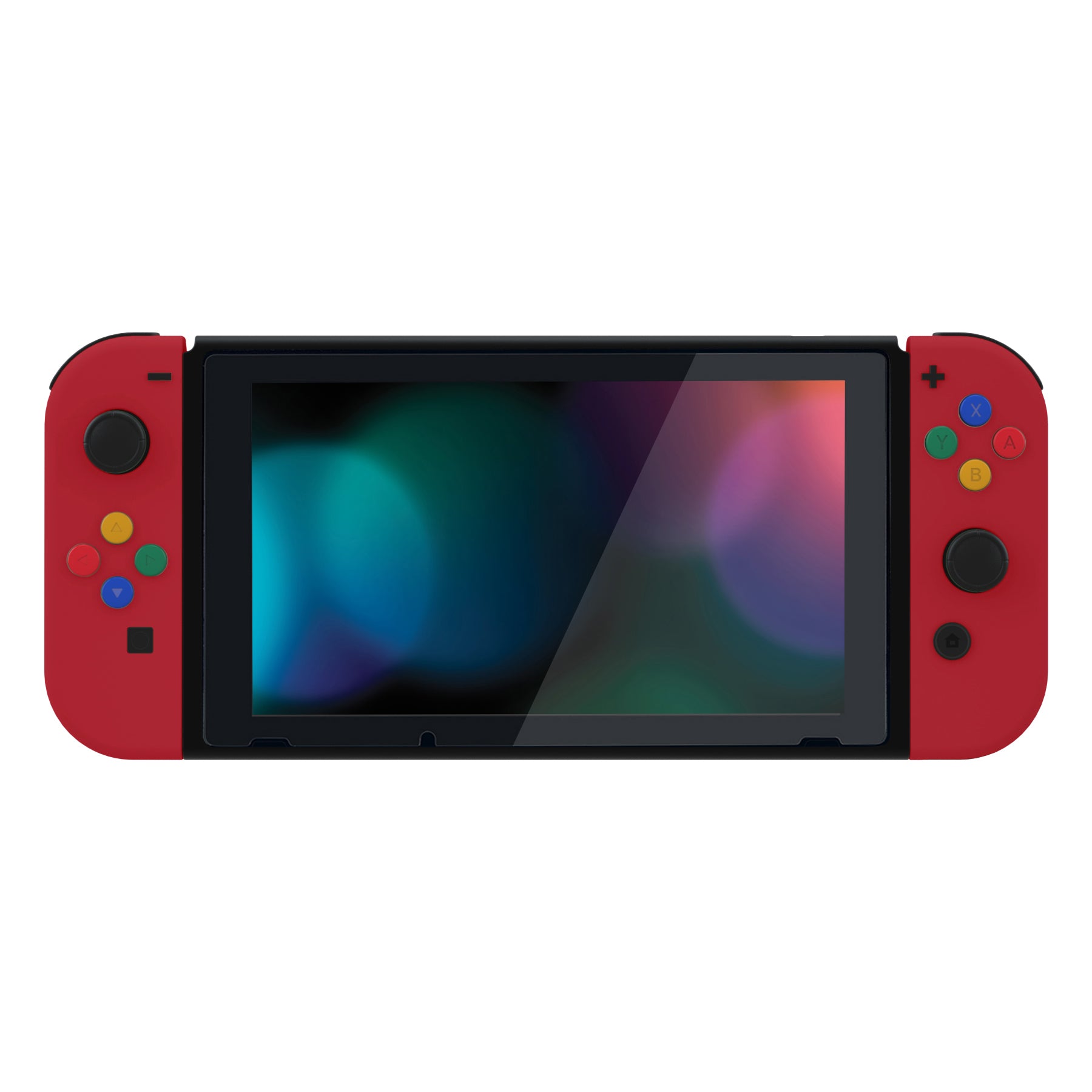 eXtremeRate Retail Passion Red Soft Touch Grip Backplate for NS Switch Console, NS Joycon Handheld Controller Housing with Full Set Buttons, DIY Replacement Shell for NS Switch - QP337