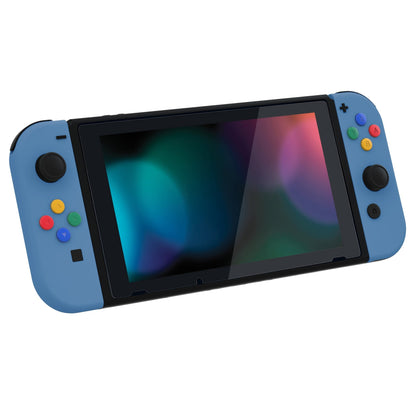 eXtremeRate Retail Airforce Blue Soft Touch Grip Backplate for NS Switch Console, NS Joycon Handheld Controller Housing with Full Set Buttons, DIY Replacement Shell for NS Switch - QP340