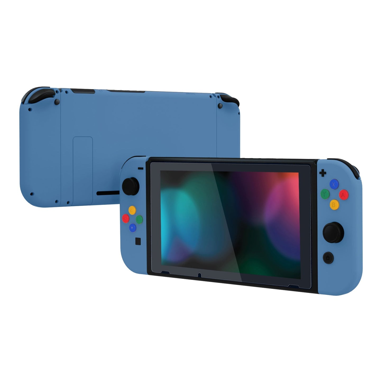 eXtremeRate Retail Airforce Blue Soft Touch Grip Backplate for NS Switch Console, NS Joycon Handheld Controller Housing with Full Set Buttons, DIY Replacement Shell for NS Switch - QP340