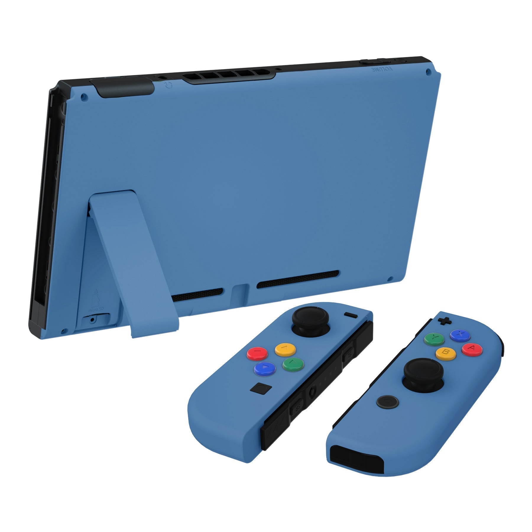 eXtremeRate Retail Airforce Blue Soft Touch Grip Backplate for NS Switch Console, NS Joycon Handheld Controller Housing with Full Set Buttons, DIY Replacement Shell for NS Switch - QP340