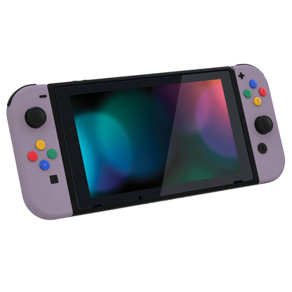 eXtremeRate Retail Dark Grayish Violet Soft Touch Grip Backplate for NS Switch Console, NS Joycon Handheld Controller Housing with Full Set Buttons, DIY Replacement Shell for NS Switch - QP341