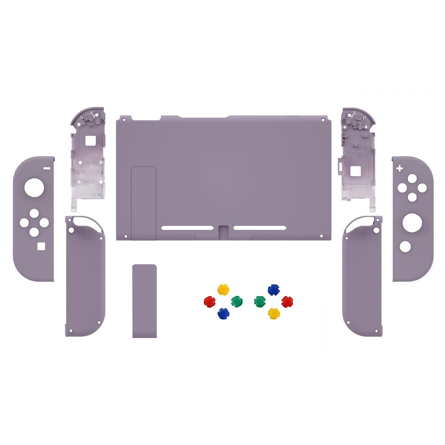 eXtremeRate Retail Dark Grayish Violet Soft Touch Grip Backplate for NS Switch Console, NS Joycon Handheld Controller Housing with Full Set Buttons, DIY Replacement Shell for NS Switch - QP341