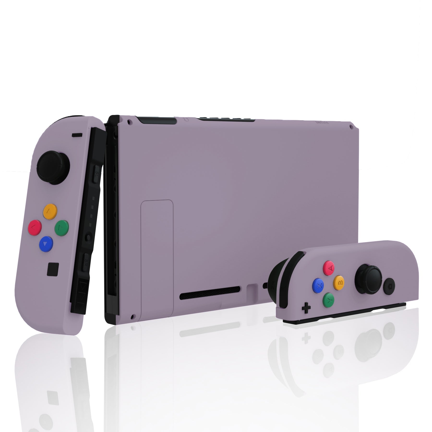 eXtremeRate Retail Dark Grayish Violet Soft Touch Grip Backplate for NS Switch Console, NS Joycon Handheld Controller Housing with Full Set Buttons, DIY Replacement Shell for NS Switch - QP341