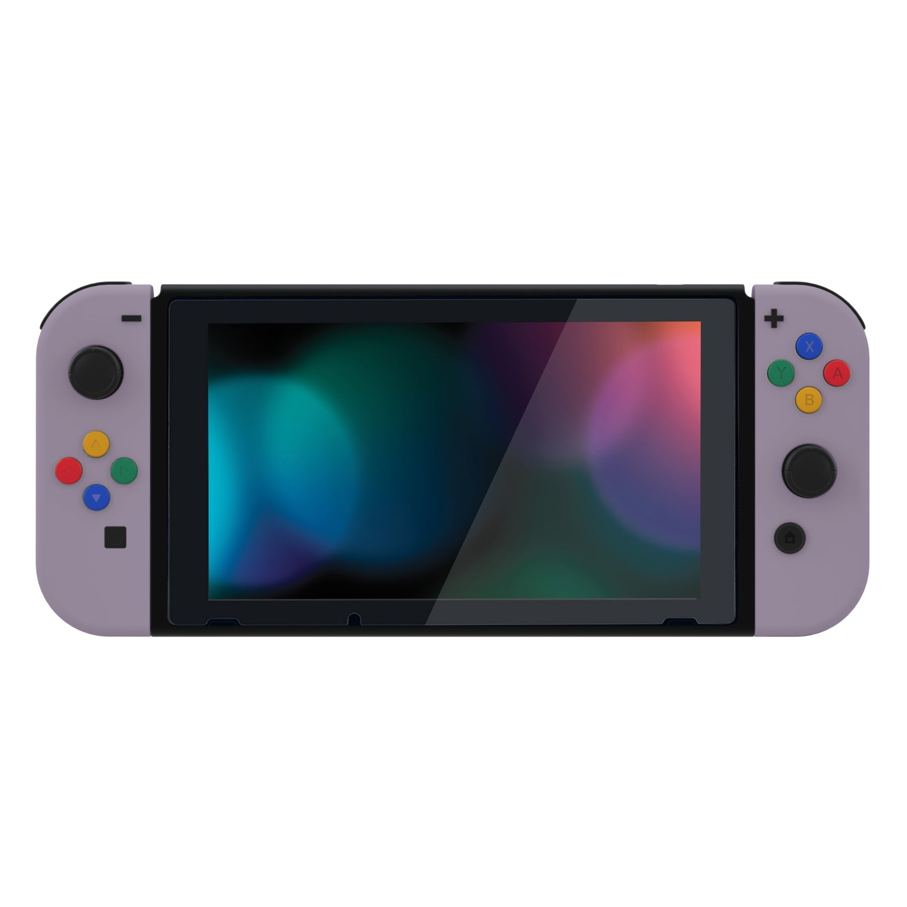 eXtremeRate Retail Dark Grayish Violet Soft Touch Grip Backplate for NS Switch Console, NS Joycon Handheld Controller Housing with Full Set Buttons, DIY Replacement Shell for NS Switch - QP341