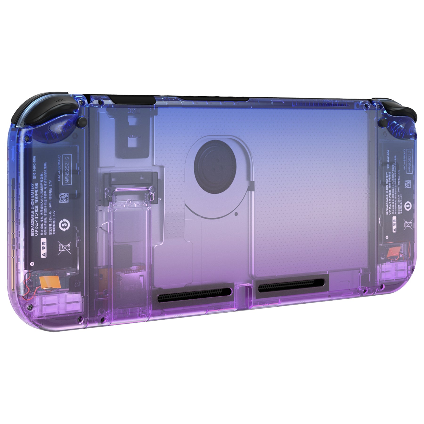 eXtremeRate Retail Gradient Translucent Bluebell Back Plate for NS Switch Console, NS Joycon Handheld Controller Housing with Full Set Buttons, DIY Replacement Shell for Nintendo Switch - QP345