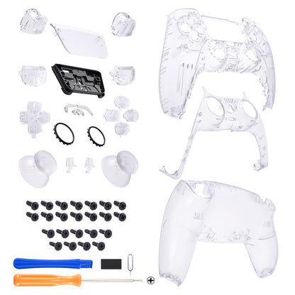 eXtremeRate Replacement Full Shell & Button Set for PS5 Controller BDM-030/040/050 (Clear)