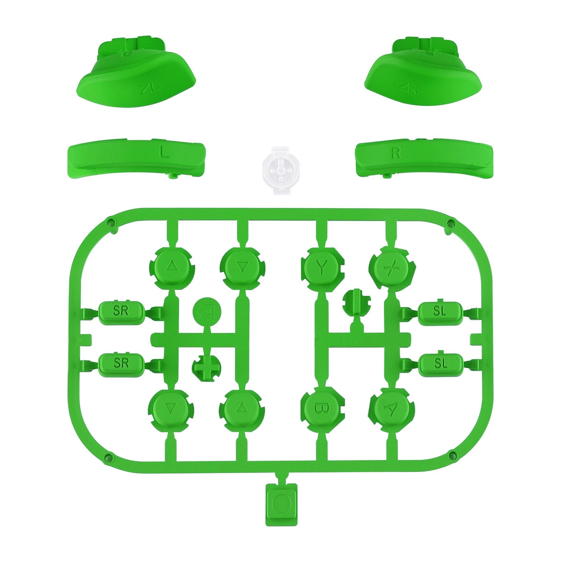 eXtremeRate Retail Green Replacement ABXY Direction Keys SR SL L R ZR ZL Trigger Buttons Springs, Full Set Buttons Repair Kits with Tools for NS Switch JoyCon & OLED JoyCon - JoyCon Shell NOT Included - AJ233