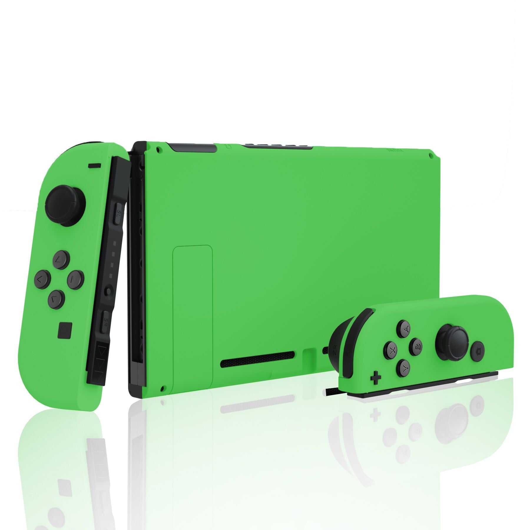 eXtremeRate Retail Green Soft Touch Grip Backplate for NS Switch Console, NS Joycon Handheld Controller Housing with Full Set Buttons, DIY Replacement Shell for NS Switch - QP335