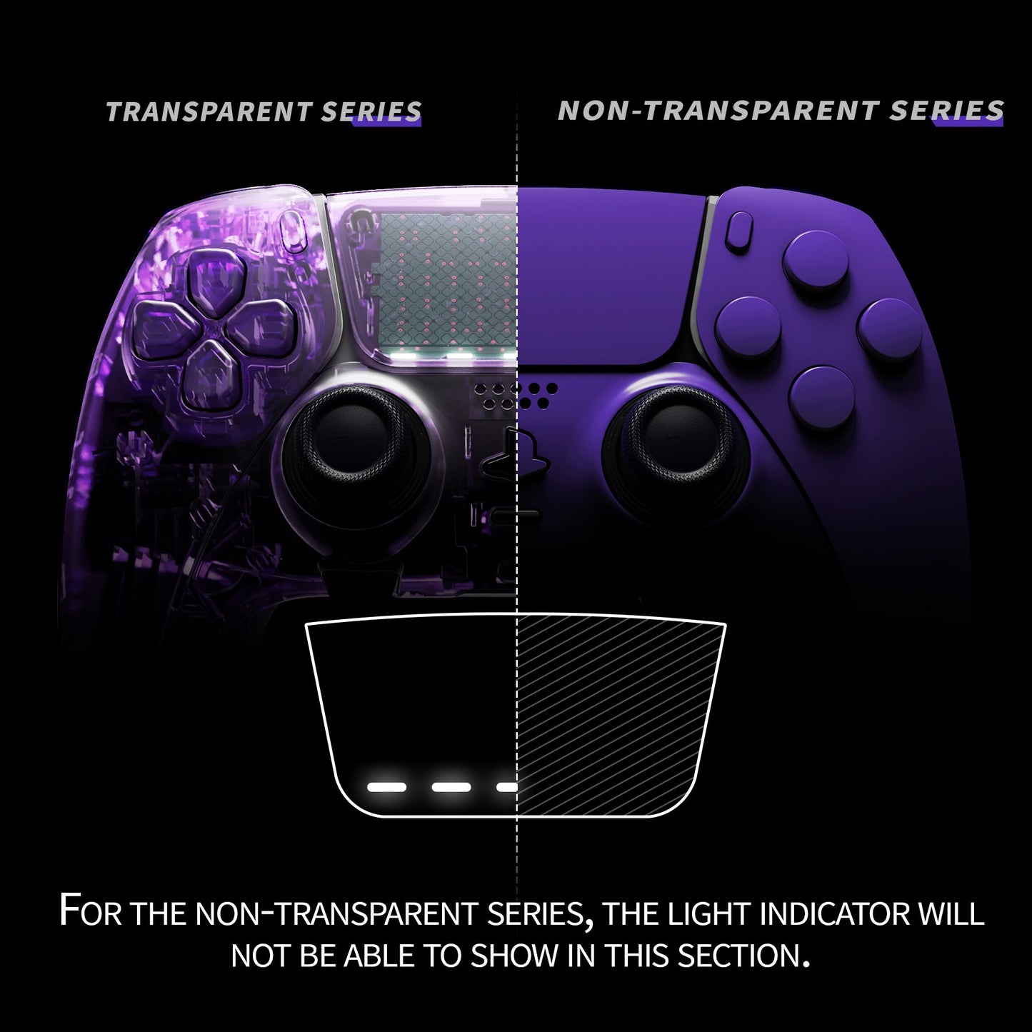 Replacement Full Set Shells with Buttons Compatible with PS5 Edge Controller - Purple eXtremeRate