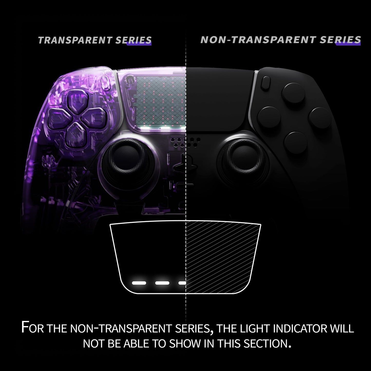 Replacement Full Set Shells with Buttons Compatible with PS5 Edge Controller - Black eXtremeRate