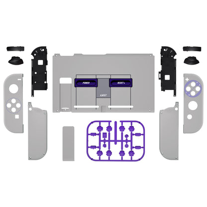 eXtremeRate Retail Soft Touch Grip Classics SNES Style Back Plate for Nintendo Switch Console, NS Joycon Handheld Controller Housing with Full Set Buttons, DIY Replacement Shell for Nintendo Switch - QT107