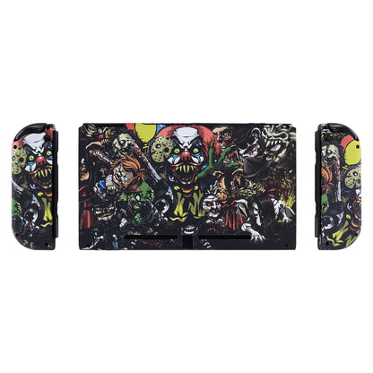 eXtremeRate Retail Soft Touch Scary Party Patterned Handheld Console Back Plate, Joycon Handheld Controller Housing Shell With Full Set Buttons DIY Replacement Part for Nintendo Switch - QT108