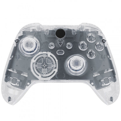 eXtremeRate Retail Transparent Clear Controller Full Set Housing Shell Case with Buttons for Xbox Series X/S, Custom Replacement Side Rails Front Back Plate Cover for Xbox Series S & Xbox Series X Controller - QX3M501